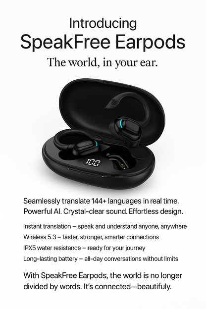 SpeakFree EarPods| Real Time Online/OffLine Translator| 144 Languages